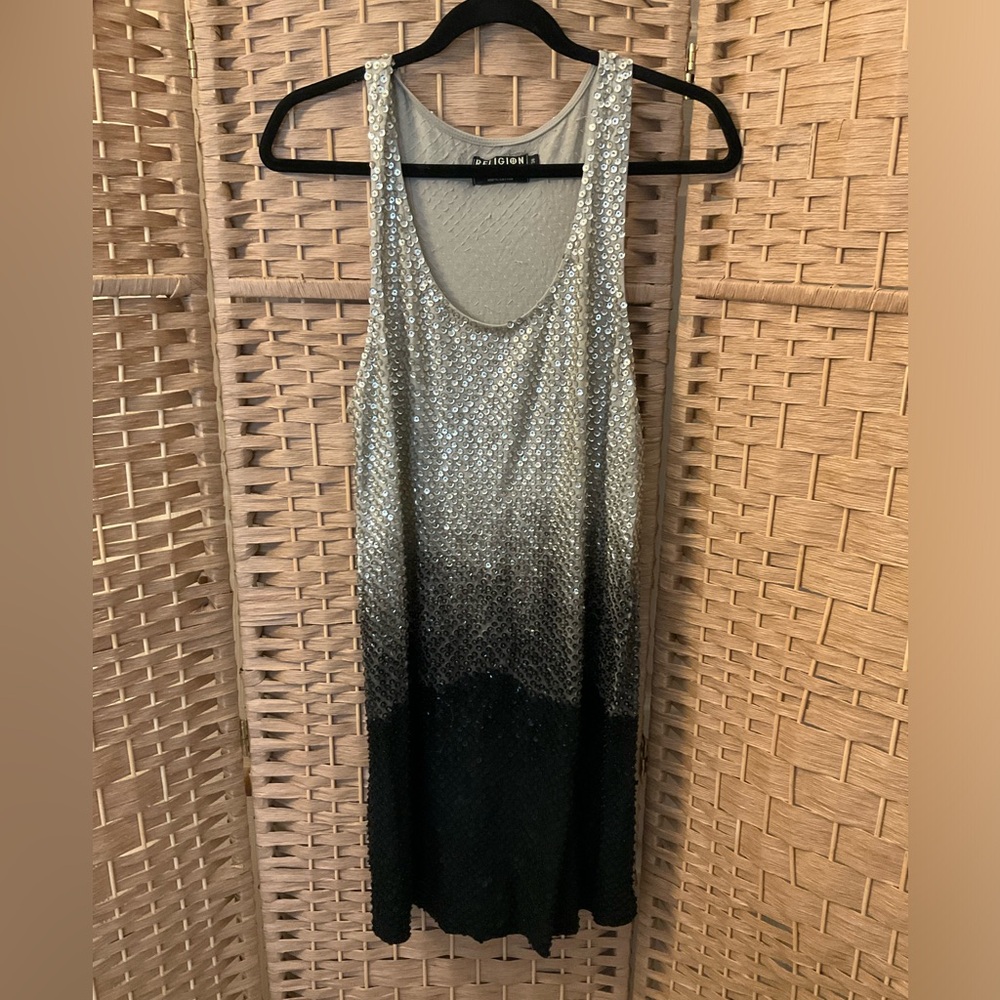 Religion Sequined Ombre Tank Dress